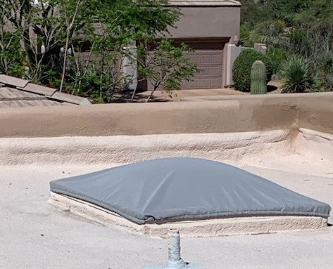 domed skylight with gray exterior see through sun shade